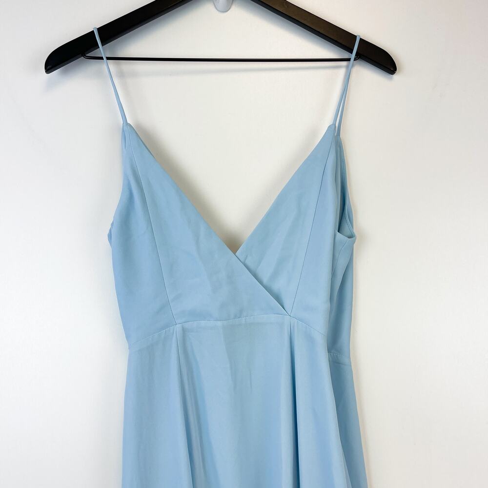 Fame and Partners Maxi Long Wrap Dress Slit Baby Blue Bridesmaid - 0 - Picture 6 of 10